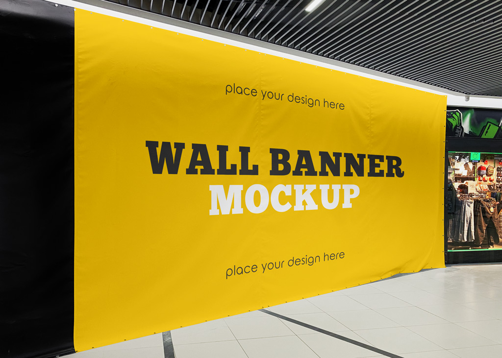 Horizontal Wall Banner Mockup