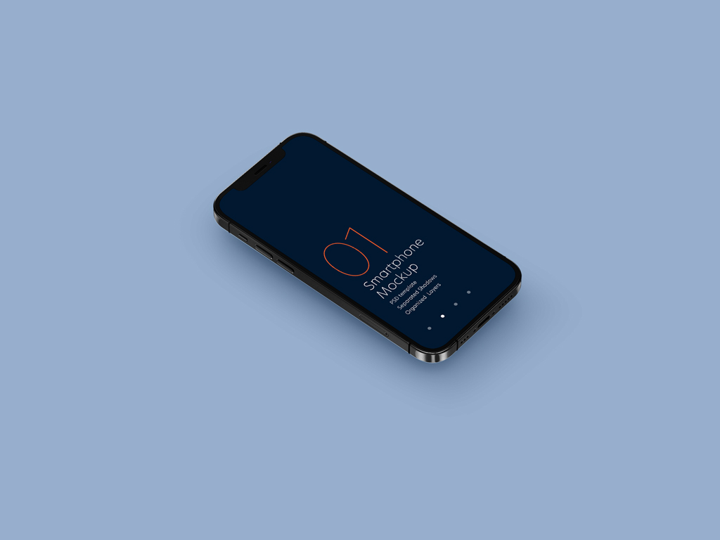 Isometric and floating iPhone 12 Pro Mockup