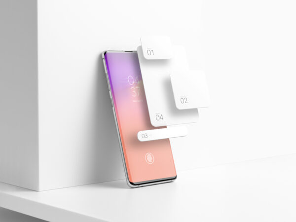 Samsung Galaxy S10 Plus with extra Screens Mockup