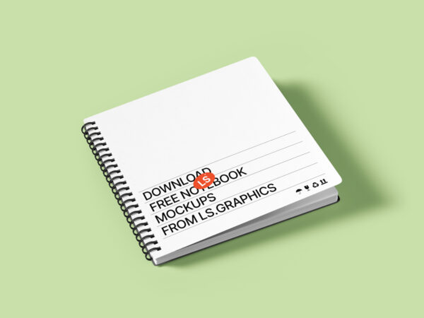 Spiral-bound Notebook with round Corners Mockup
