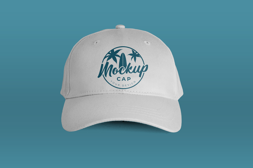 White Cap with Logo Mockup